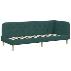 vidaXL Corner Bed Frame with Headboard Dark Green 80 x 200 cm Fabric