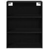 vidaXL Hanging Wall Cabinet Wall-mounted Black Oak 69.5 x 32.5 x 90 cm