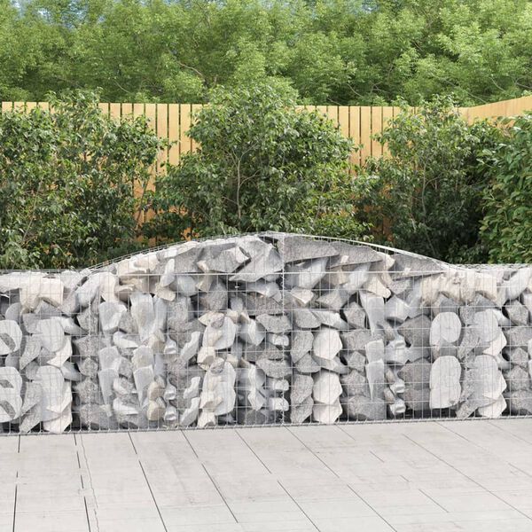 vidaXL Arched Gabion Baskets 10 pcs 400x50x80/100 cm Galvanised Iron