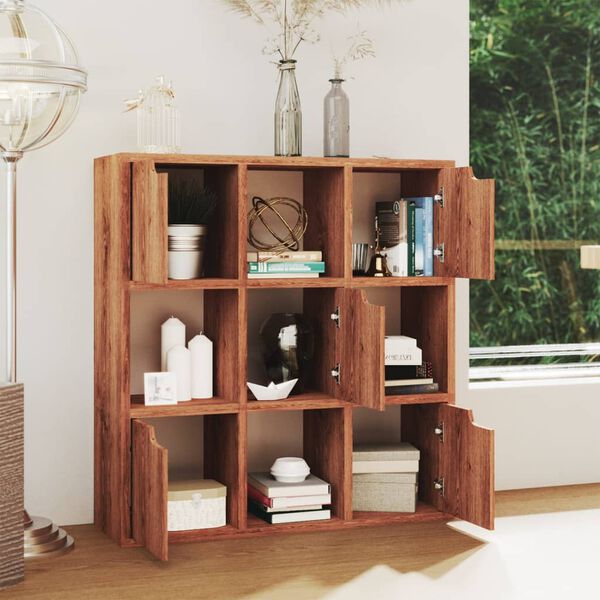 vidaXL Bookshelf Brown Oak 88.5x27.5x88 cm Engineered Wood