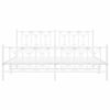 vidaXL Metal Bed Frame without Mattress with Footboard White 180x200cm