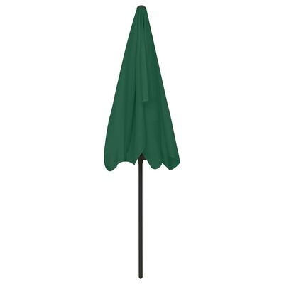 vidaXL Beach Umbrella Green 200x125 cm