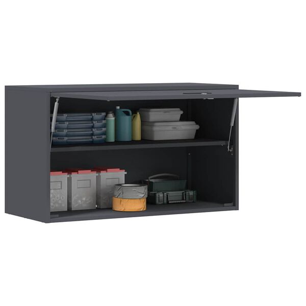 vidaXL Wall Cabinet for Garage with Gas-lift Door Anthracite