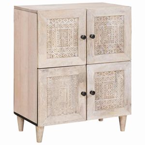 vidaXL Sideboard Bleached White 60 x 33 x 75 cm Solid Mango Wood