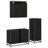 vidaXL Bathroom Furniture Set 3 pcs Black Oak Engineered Wood