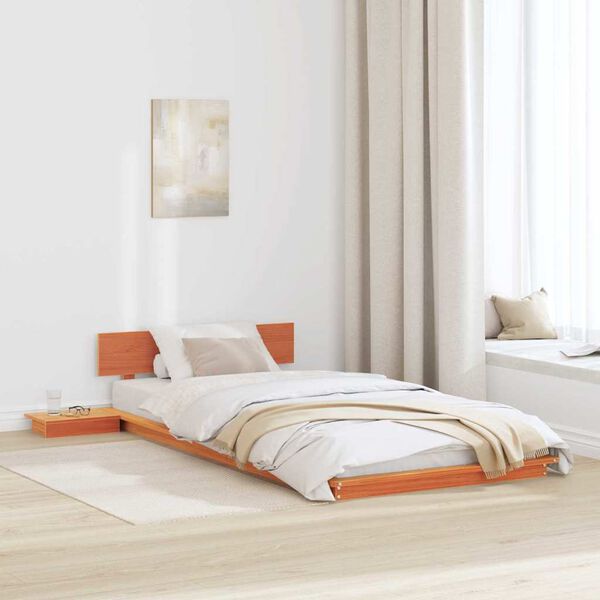 vidaXL Bed Frame Brown 90 x 190 cm Wood