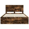 vidaXL Bed Frame Smoked Oak 160 x 200 cm Solid Pine Wood