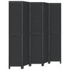 vidaXL Room Divider&nbsp;5 Panels Black Solid Wood Paulownia