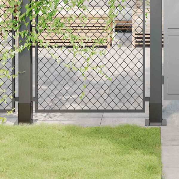 vidaXL Post Bases Square 4 pcs Anthracite 91x91 mm Powder-coated Steel