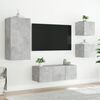 vidaXL 5 Piece TV Wall Units with LED Concrete Grey Engineered Wood