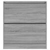 vidaXL Shoe Cabinet Grey Sonoma 80x21x87.5 cm Engineered Wood