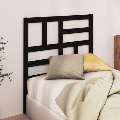 vidaXL Bed Headboard Black 96x4x104 cm Solid Wood Pine