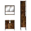 vidaXL 3 Piece Bathroom Furniture Set Smoked Oak Engineered Wood