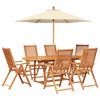 vidaXL Outdoor Dining Set with Parasol 8 pcs 6-Seaters