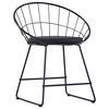 vidaXL Dining Chairs with Faux Leather Seats 2 pcs Black Steel