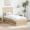 vidaXL Bed Frame with Drawer Sonoma Oak 75 x 190 cm Engineer Wood