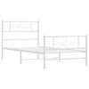 vidaXL Metal Bed Frame without Mattress with Footboard White 100x200cm