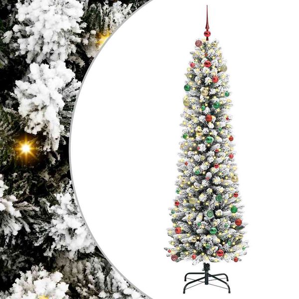 vidaXL Artificial Christmas Tree with 300 LEDs with Stand White 240 cm