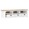 vidaXL TV Cabinet Hill White 158x40x47 cm Solid Pine Wood