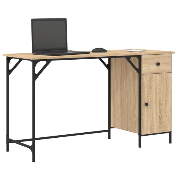 vidaXL Computer Desk Sonoma Oak 131x48x75 cm Engineered Wood