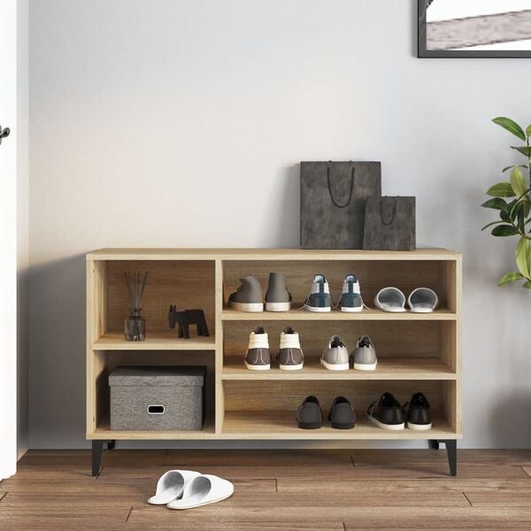 vidaXL Shoe Cabinet Sonoma Oak 102x36x60 cm Engineered Wood