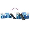 vidaXL Bunk Bed without Mattress with Slide and Curtains Blue 90x200 cm