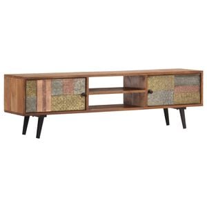 vidaXL TV Stand | Honey Brown with Multicoloured accents