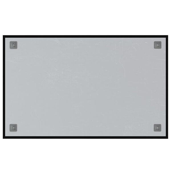 vidaXL Wall-mounted Magnetic Board Black 80x50 cm Tempered Glass