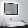 vidaXL LED Bathroom Mirror High Gloss Grey 60x8.5x37 cm Acrylic