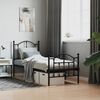 vidaXL Metal Bed Frame without Mattress with Footboard Black 75x190cm