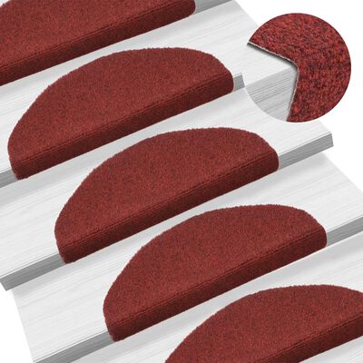 vidaXL Self-adhesive Stair Mats 5 pcs Red 65x21x4 cm Needle Punch