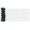vidaXL Fence Post Green 25 x 0.6 m (60 x 60 mm mesh) Steel and PVC