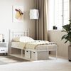 vidaXL Metal Bed Frame without Mattress with Headboard White 75x190cm