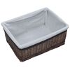 vidaXL 3 Piece Nesting Basket Set Brown Willow