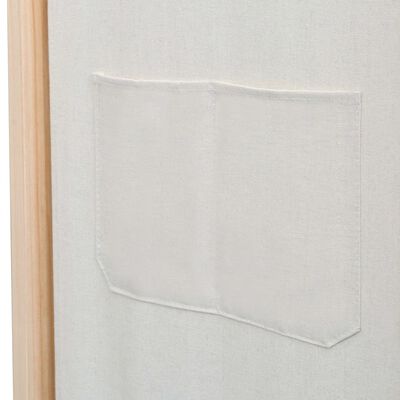 vidaXL 3-Panel Room Divider Cream 120x170x4 cm Fabric