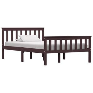 vidaXL Bed Frame without Mattress Dark Brown Solid Pinewood 120x200 cm