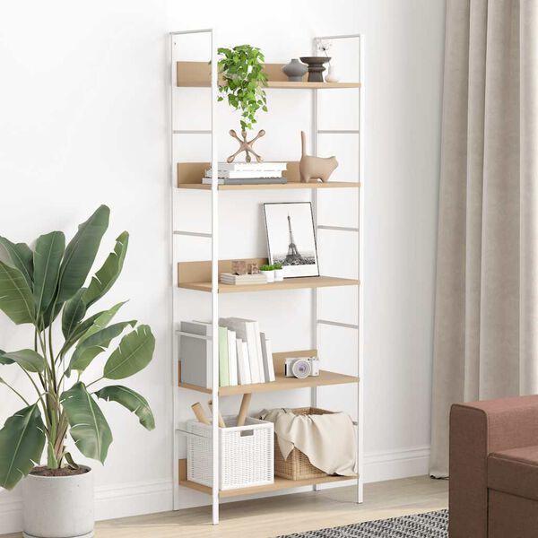 vidaXL 5-Layer Book Shelf Oak 60x27.6x158.5 cm Engineered Wood