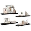 vidaXL Floating Wall Shelves 4 pcs High Gloss Black 90x23.5x3.8 cm MDF