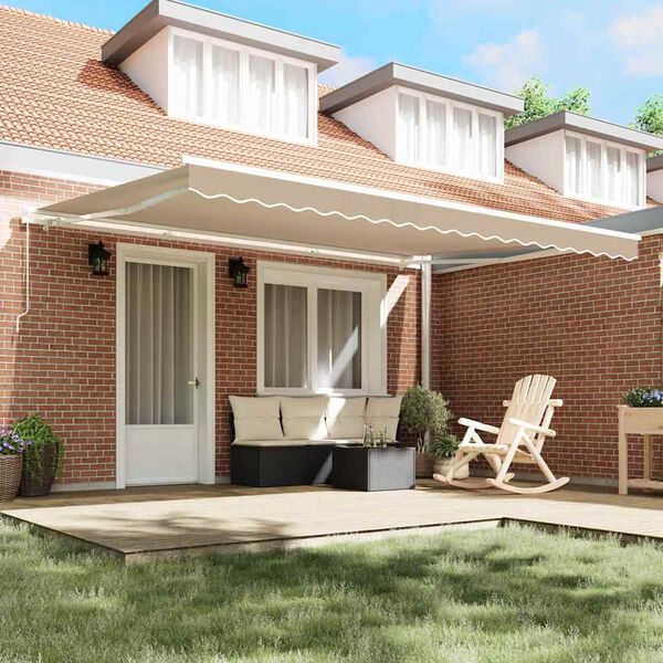 vidaXL Awning Retractable Beige 4.5 x 3 m Polyester and metal