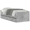 vidaXL Bed Frame with Drawers without Mattress Concrete Grey 90x200 cm
