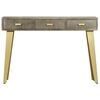 vidaXL Console Table Solid Mango Wood Grey with Brass 110x35x76 cm