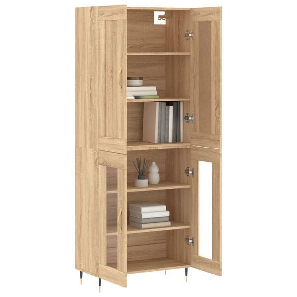 vidaXL Highboard Sonoma Oak 69.5x34x180 cm Engineered Wood