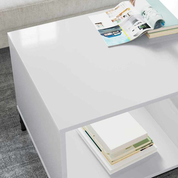 vidaXL Coffee Table High Gloss White 90 x 49 x 46 cm Engineered Wood