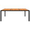 vidaXL Garden Table 200x150x75 cm Acacia Wood and Poly Rattan Black