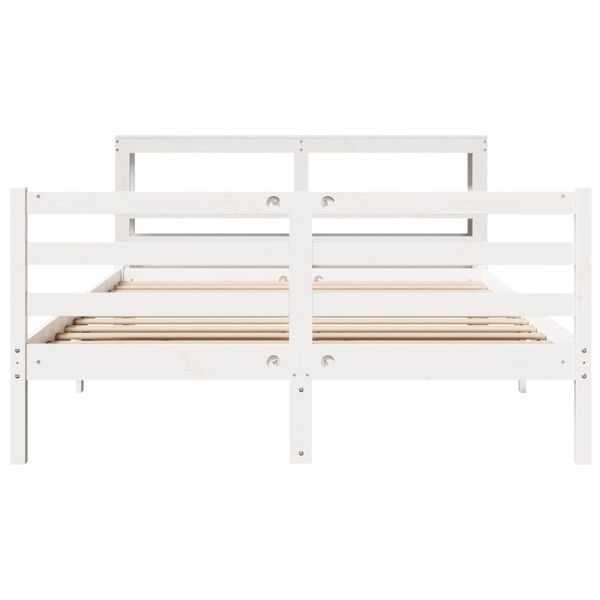 vidaXL Bed Frame without Mattress White 160x200 cm Solid Wood Pine