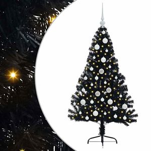 vidaXL Artificial Pre-lit Christmas Tree Black 120 cm PVC