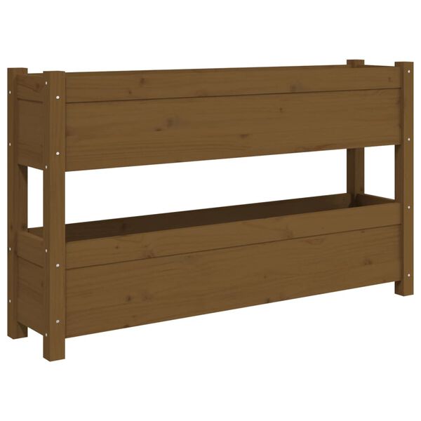 vidaXL Planter Honey Brown 112x25x66 cm Solid Wood Pine
