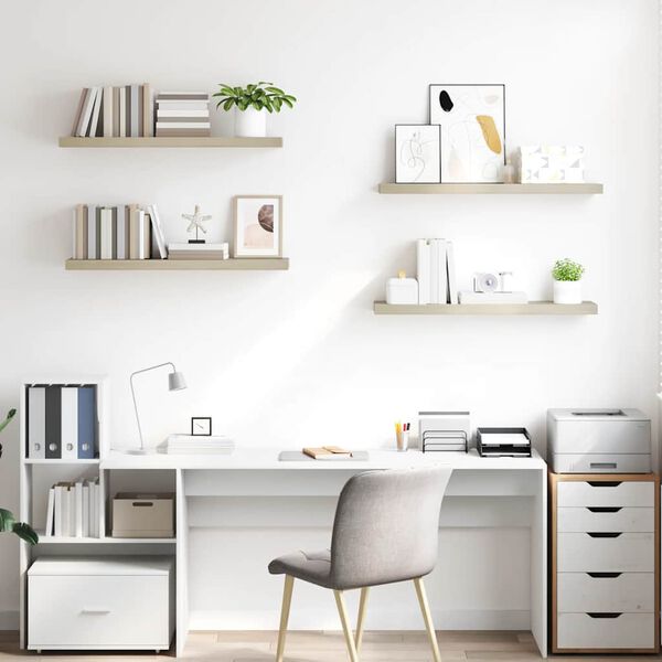 vidaXL Floating Wall Shelves 4 pcs Oak 90x23.5x3.8 cm MDF