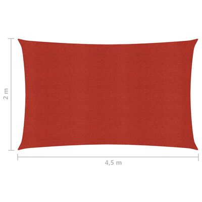 vidaXL Sunshade Sail 160 g/m² Red 2x4.5 m HDPE