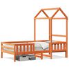 vidaXL Bed Frame with Roof without Mattress Wax Brown 90x190 cm